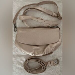 Anthropologie Convertible Crossbody Belt Bag Rose Gold